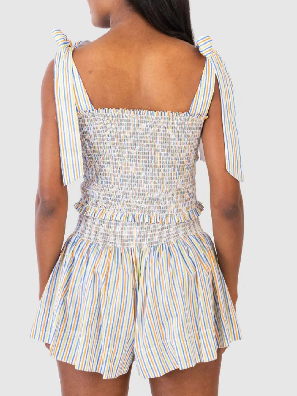 Smocked Tie Shoulder Cami and Shorts Set