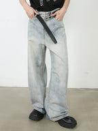Men's Wide Leg Jeans with Pockets