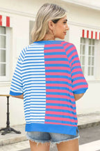 Striped Round Neck Half Sleeve T-Shirt