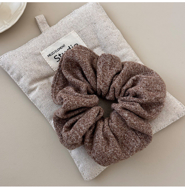 3-Piece Ruched Heathered Elastic Hair Scrunchy - felvior