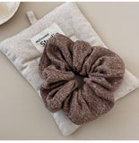 3-Piece Ruched Heathered Elastic Hair Scrunchy - felvior