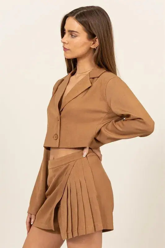 HYFVE Cropped Button-Down Blazer