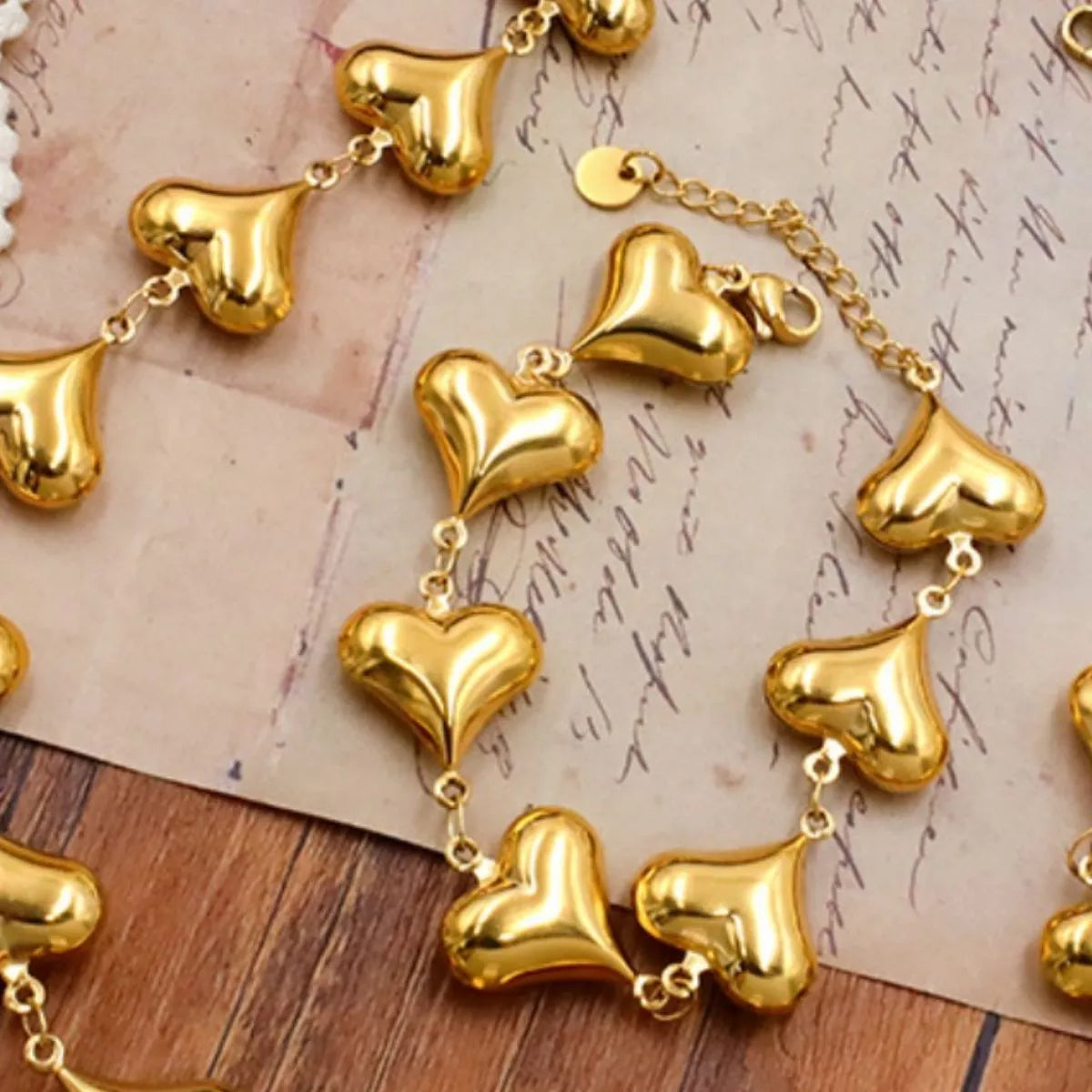 18K Gold-Plated Heart Charm Bracelet Secondary image