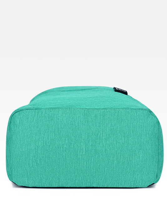 Solid Color Nylon Backpack Bag - felvior