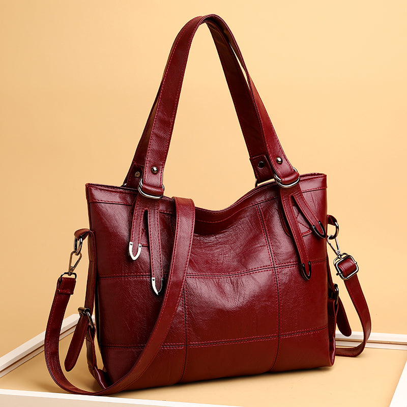 PU Leather Medium Handbag - felvior