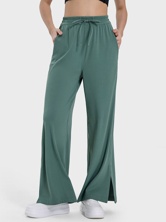 Millennia Slit Wide Leg Active Pants - felvior