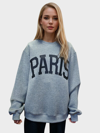 Basic Bae PARIS Air Scuba Sweatshirt mit Rundhalsausschnitt und langen Ärmeln Zweitbild