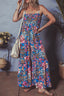 Floral Smocked Spaghetti Straps Wide Leg Jumpsuit