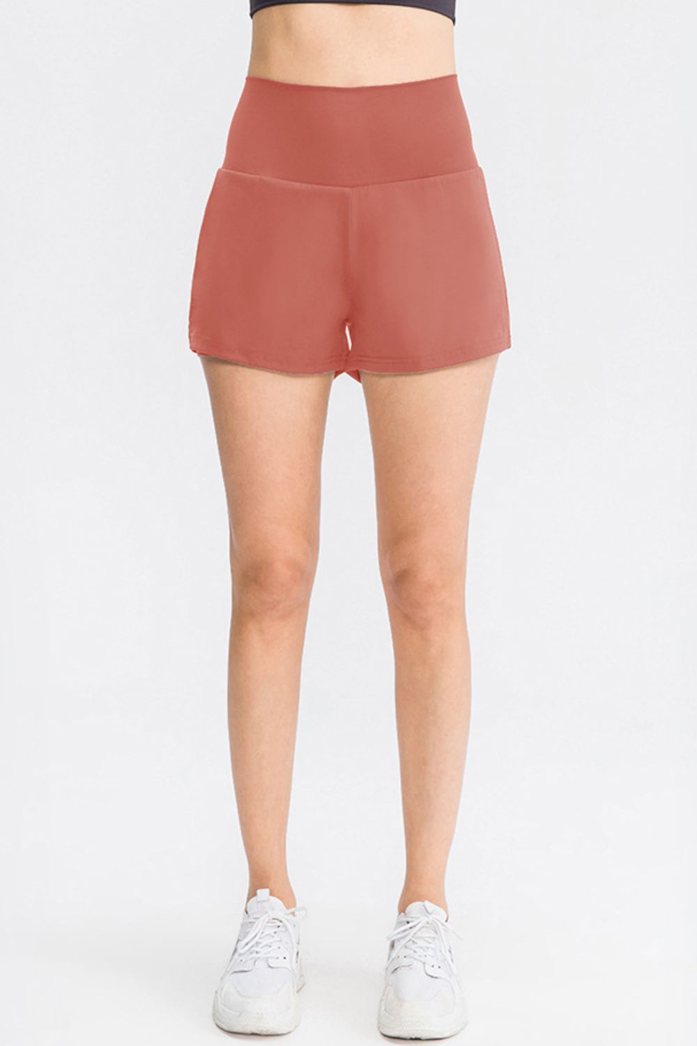 Wide Waistband Sports Shorts with Pockets - felvior