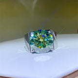 10 Carat Moissanite 925 Sterling Silver Signet Ring - felvior