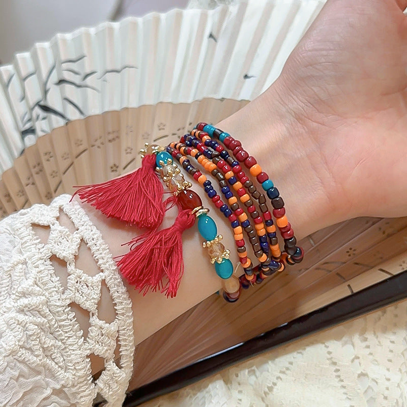 Tassel Rice Bead Bracelet - felvior