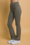 Love Tree High Waist Flare Active Leggings with Side Pockets - felvior