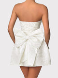 Lace-Up Sleeveless Satin Mini Dress with Bow - felvior