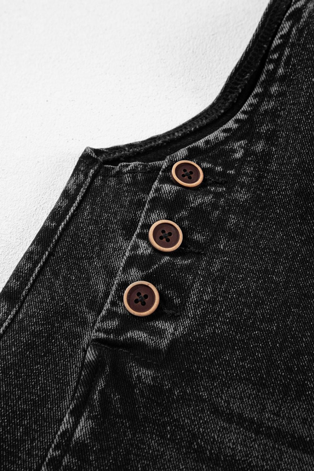 Distressed Wide Strap Denim Overalls - felvior