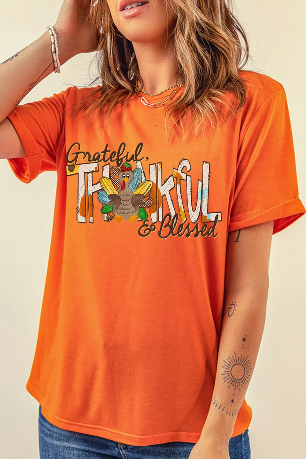 Graphic Round Neck Short Sleeve T-Shirt - felvior