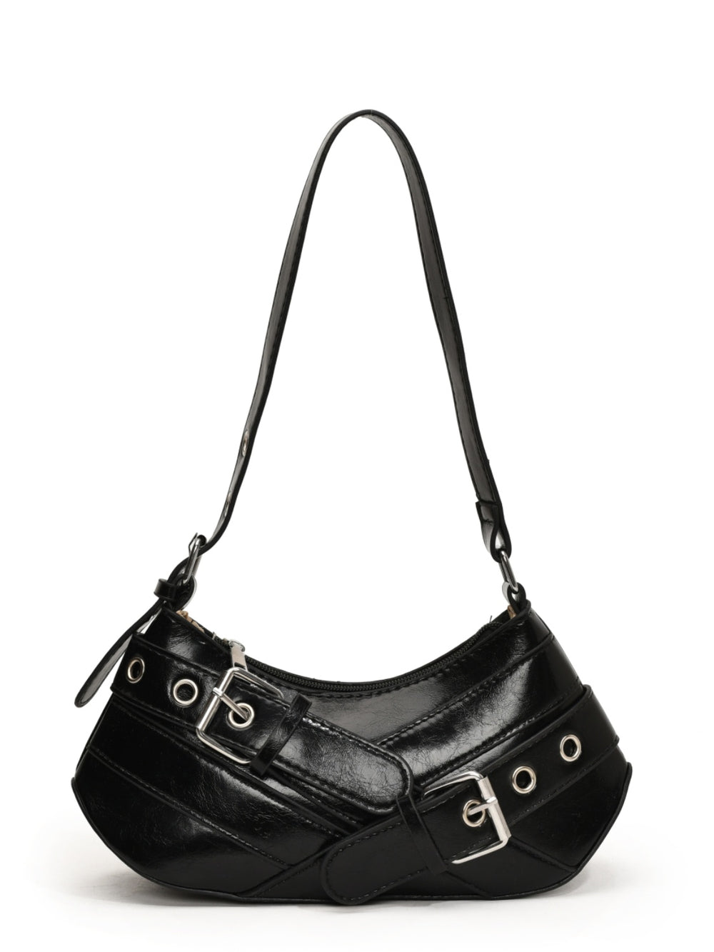 PU Leather Buckle Shoulder Bag