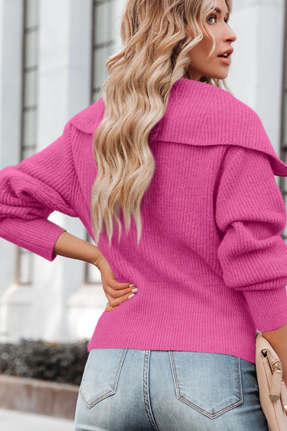 Zip Up Long Sleeve Cardigan - felvior