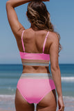 Scoop Neck Spaghetti Strap Bikini Set - felvior
