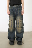 Men's Wide Leg Cargo Jeans - felvior