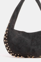 Fame Metallic Studded Faux Suede Hand Bag