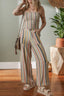 Striped Smocked Cami Top and Wide Leg Pants Set