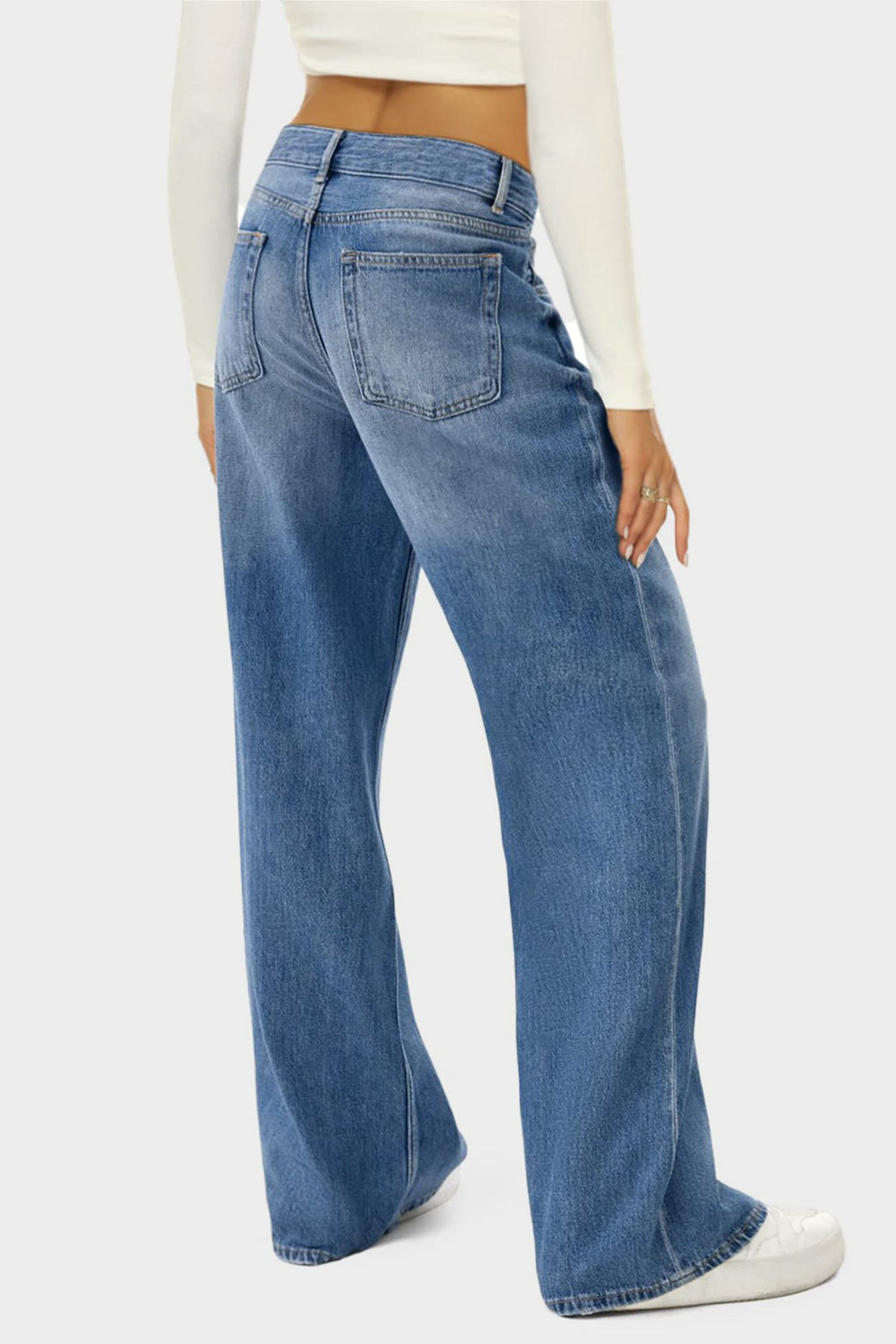 Jeans mit hoher Taille und weitem Bein Zweitbild