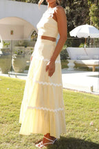 Contrast Trim Cami and Maxi Skirt Set