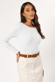 Lettuce Edge Round Neck Long Sleeve T-Shirt