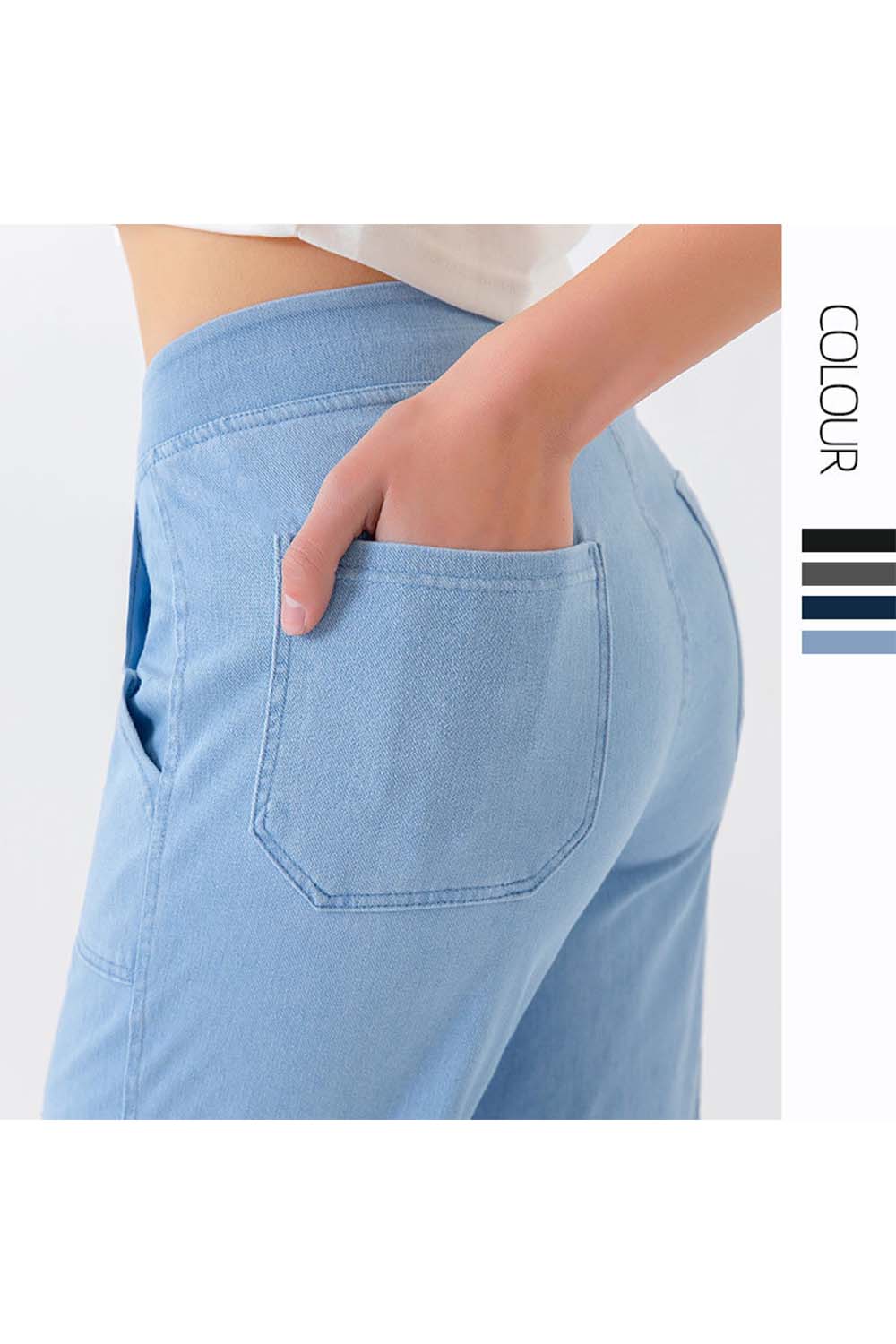Buttoned Pocketed Long Jeans - felvior