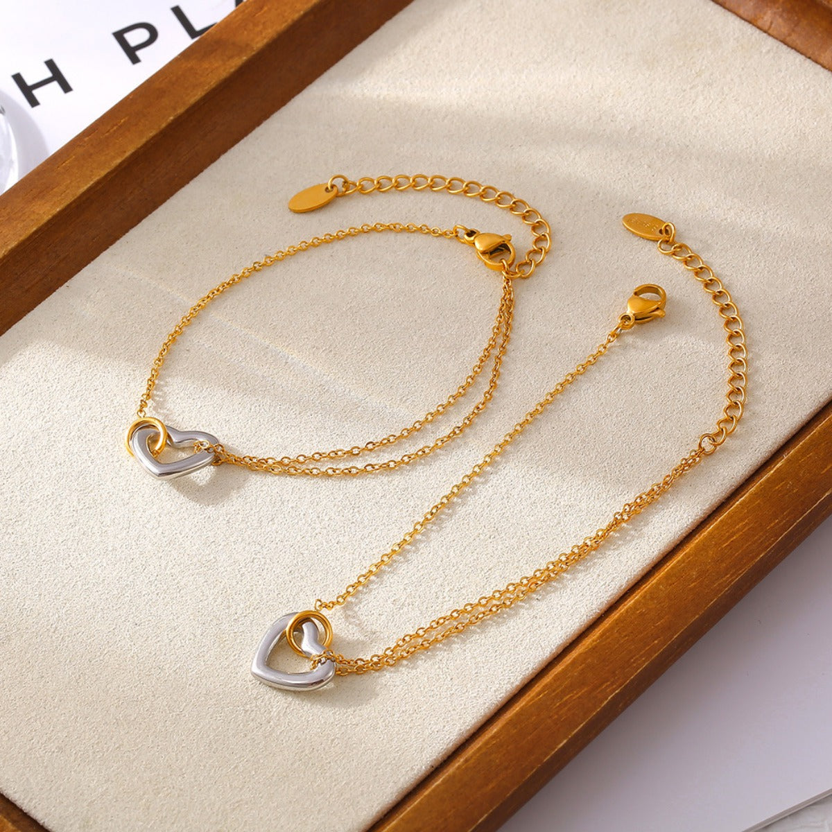 18K Gold-Plated Heart Bracelet - felvior
