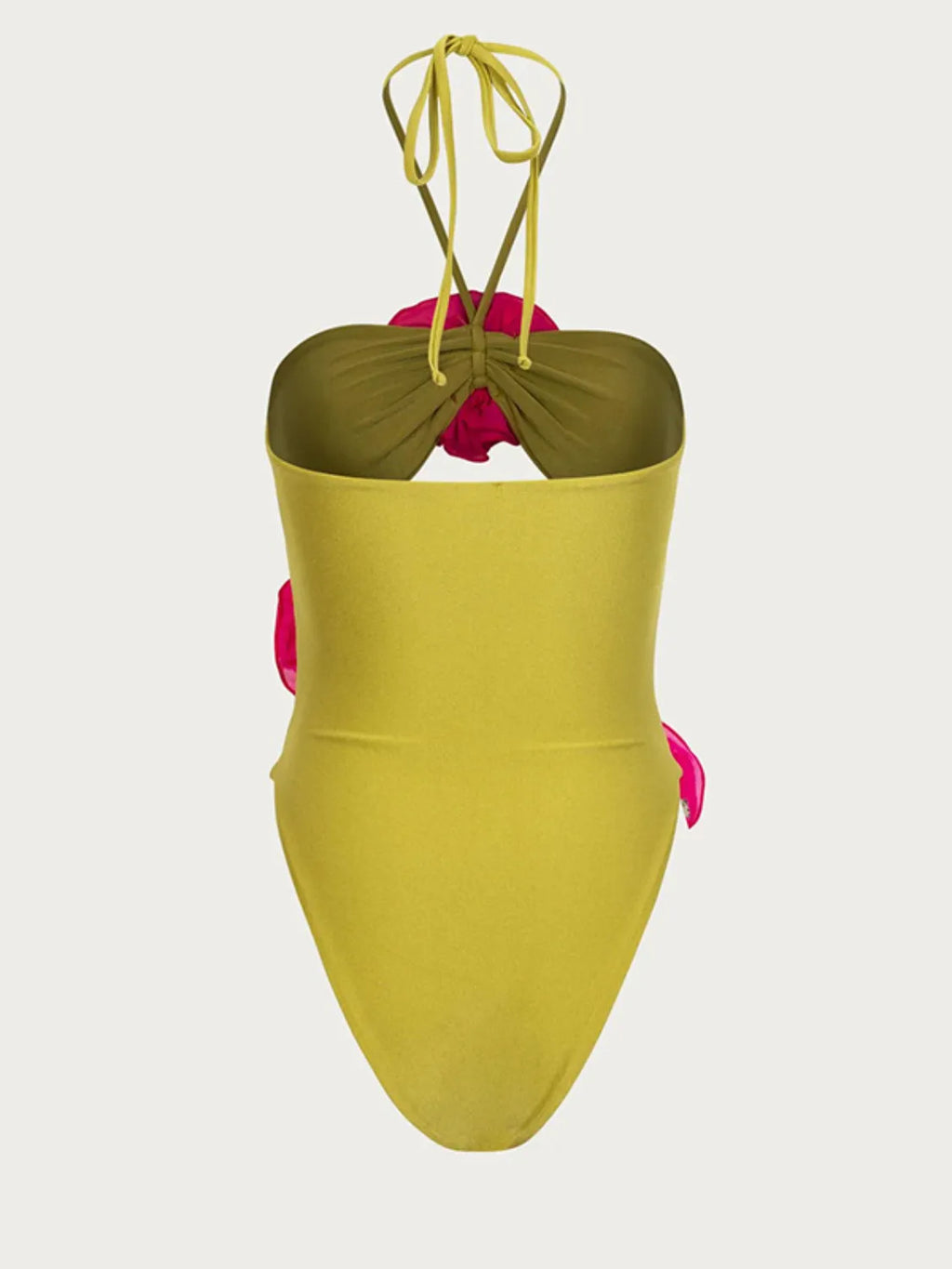 Flower Cutout Halter Neck One-Piece Swimwear