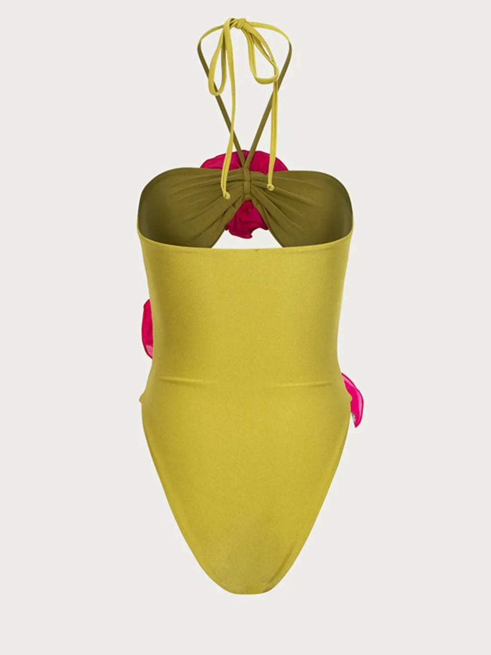 Flower Cutout Halter Neck One-Piece Swimwear