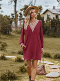 V-Neck Cutout Sleeve Mini Dress - felvior