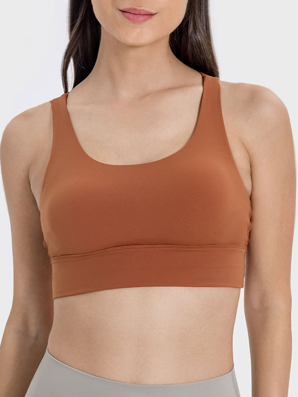 Millennia Crisscross Scoop Neck Active Tank - felvior
