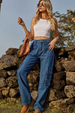 Loose Fit Long Jeans with Pockets - felvior