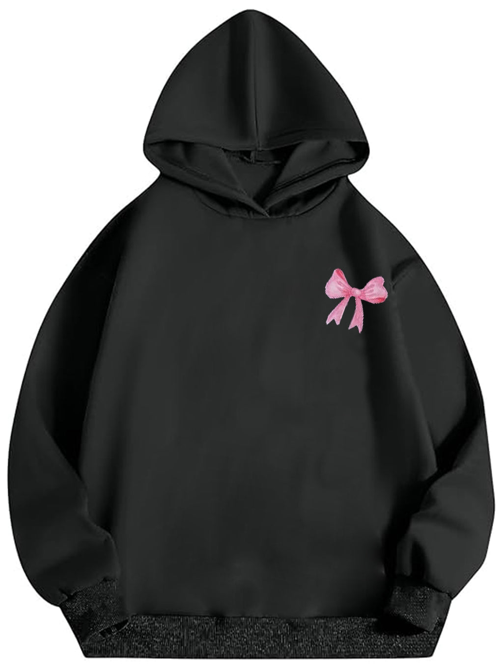 Bow Print Long Sleeve Hoodie