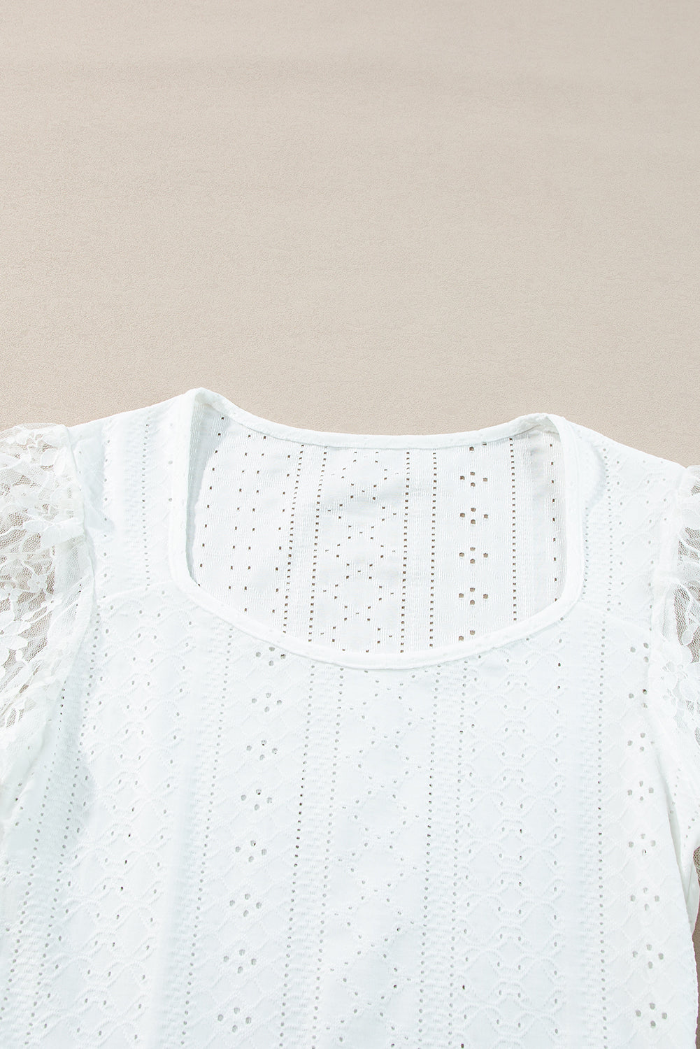 Eyelet Lace Long Sleeve Bodysuit - felvior