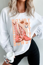 Boots Graphic Round Neck Long Sleeve Sweatshirt