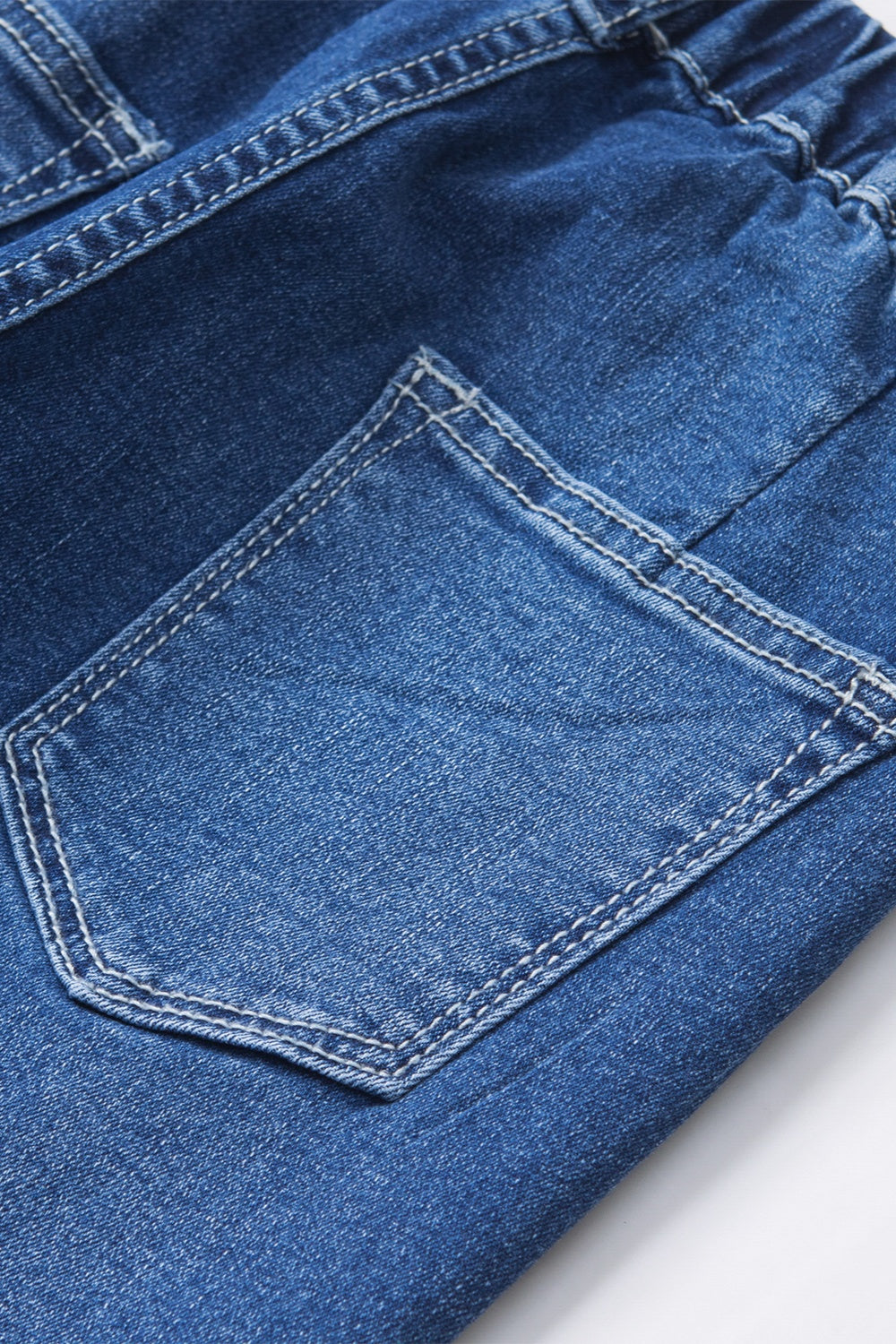 Elastic Waist Bootcut Jeans with Pockets - felvior