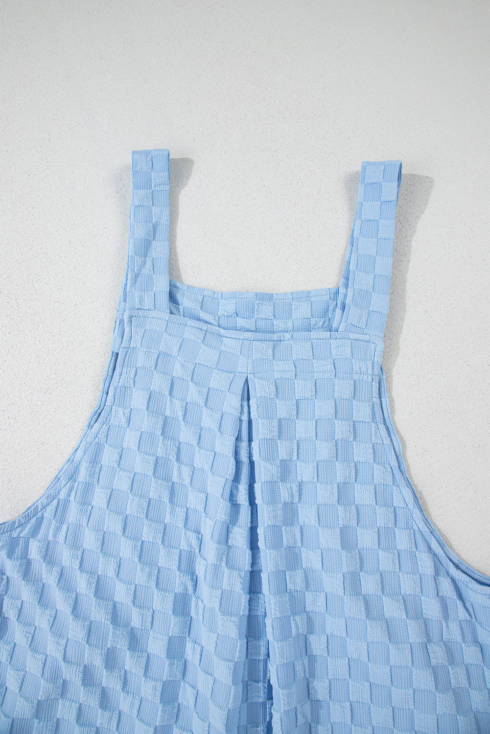 Checkered Pocketed Wide Leg Overalls