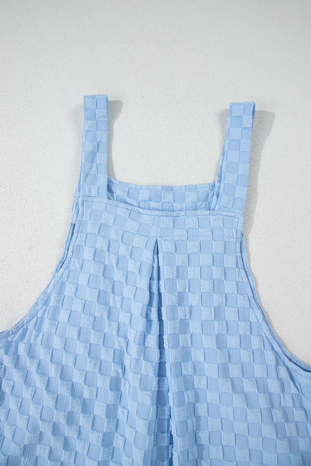 Checkered Pocketed Wide Leg Overalls