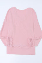 Lace Detail V-Neck Long Sleeve T-Shirt