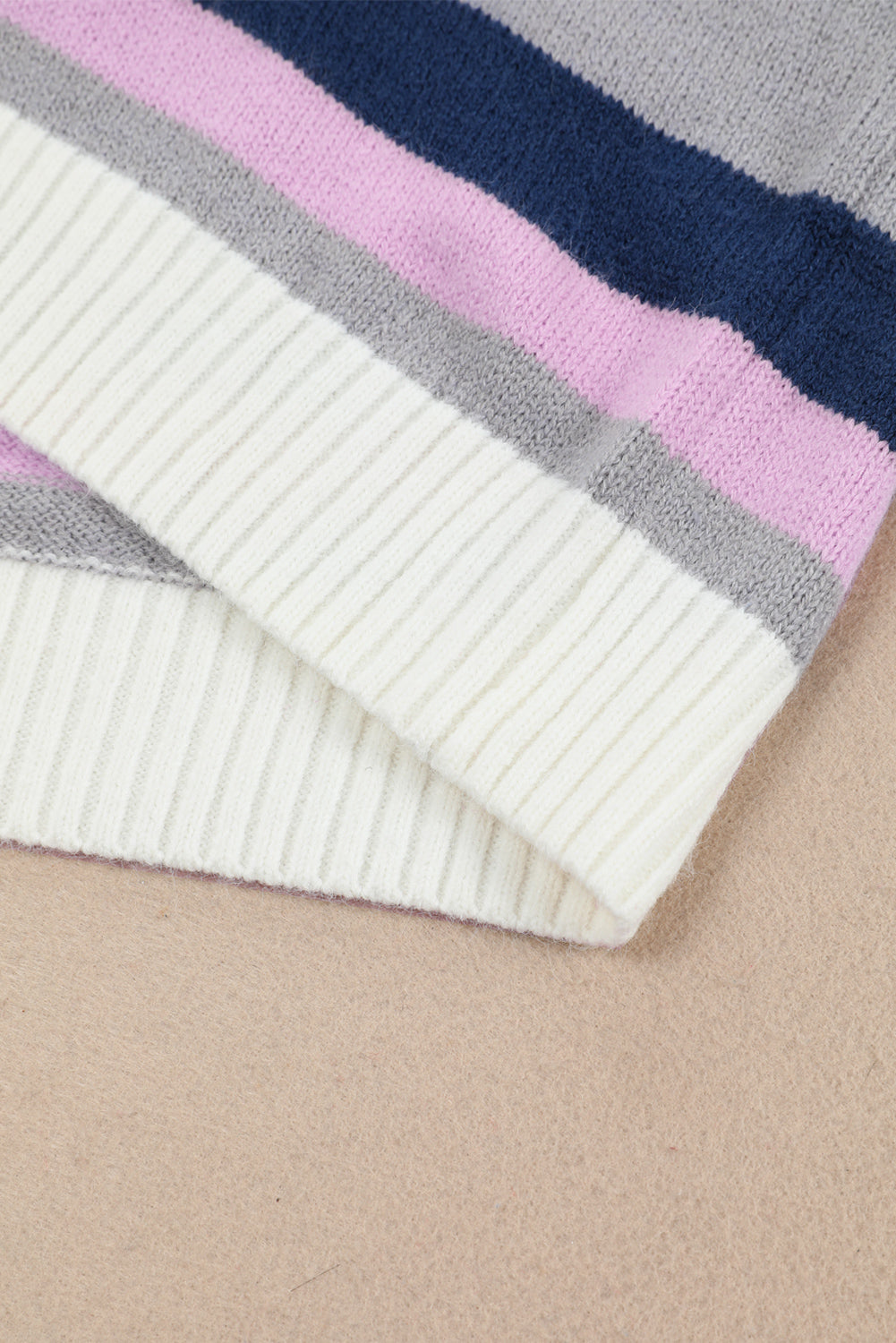 Plus Size Striped Long Sleeve Hooded Sweater - felvior