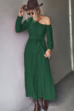 Belted One-Shoulder Tiered Maxi Dress - felvior