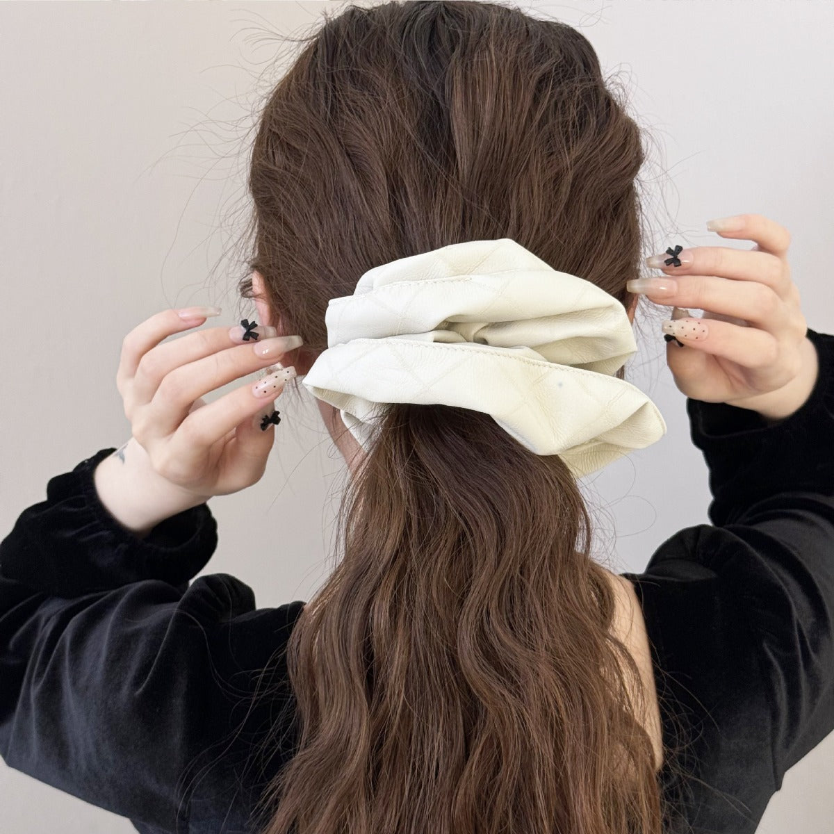 3-Piece PU Leather Elastic Hair Scrunchy - felvior