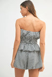 MABLE Gingham Tube Top and Shorts Set - felvior