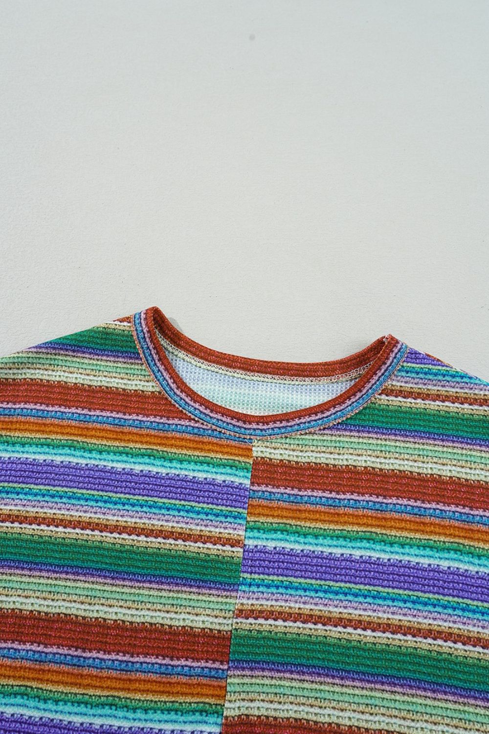 Multicolour Striped Twist Hem Cap Sleeve Top