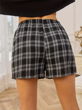Plaid High Waist Shorts - felvior