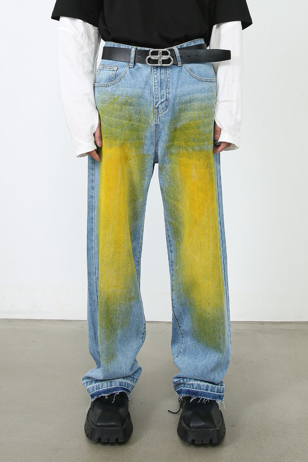 Men's Contrast Baggy Jeans Zweitbild
