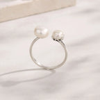 Pearl 925 Sterling Silver Open Ring